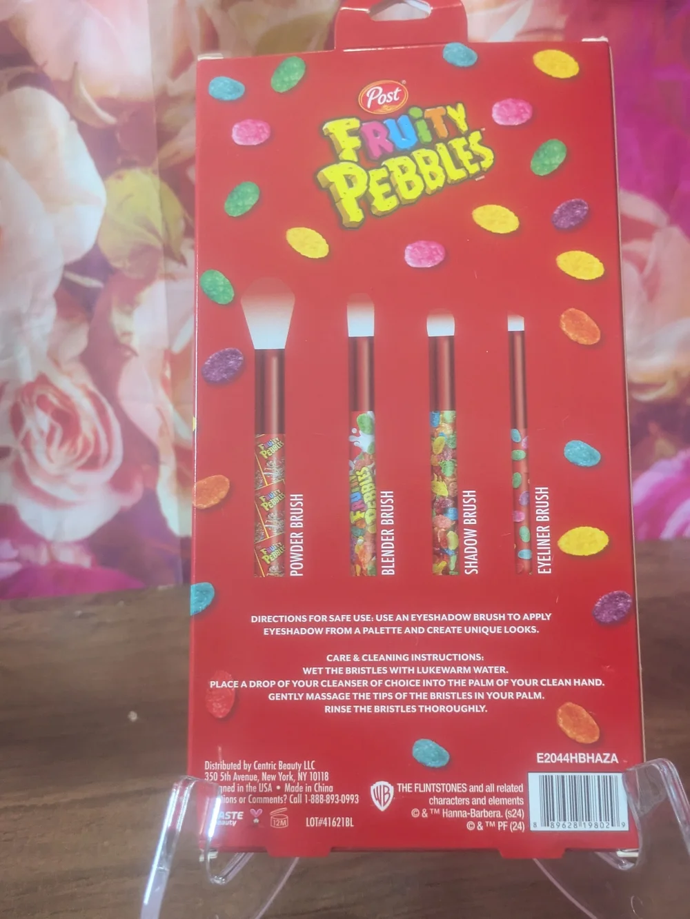 Fruity Pebbles Red Cosmetic Brush Set - Ost Licensed 4-Piece